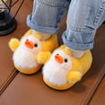 thumbnail image 2 of NIEWTR Winter Slippers For Girls Cartoon Animal Slippers Toddler Warm Plush House Shoes Little Kids Home Slippers(A-Yellow,4), 2 of 9
