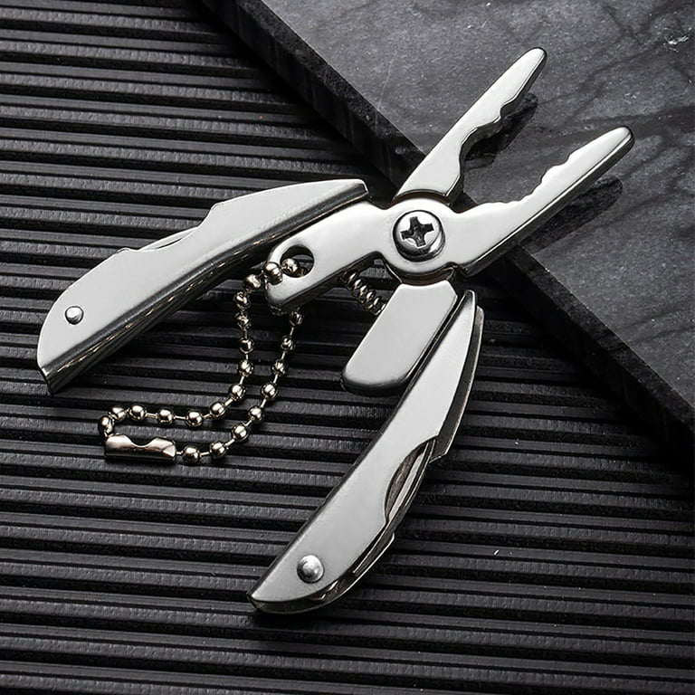 Mini Multi Tool Folding Pliers 6-in-1, Stainless Steel Portable Tools  Multifunction Plier, Miniature Keychain For Travel, Camping, Cycling,  Fishing