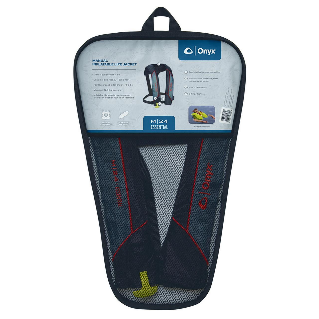 Onyx M-24 Essential Manual Inflatable Life Jacket - Red - Adult Universal [131200-100-004-23]