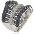 thumbnail image 2 of Sterling Silver Sapphire and 6 CTtw Diamond Gladiator Ring, 2 of 5