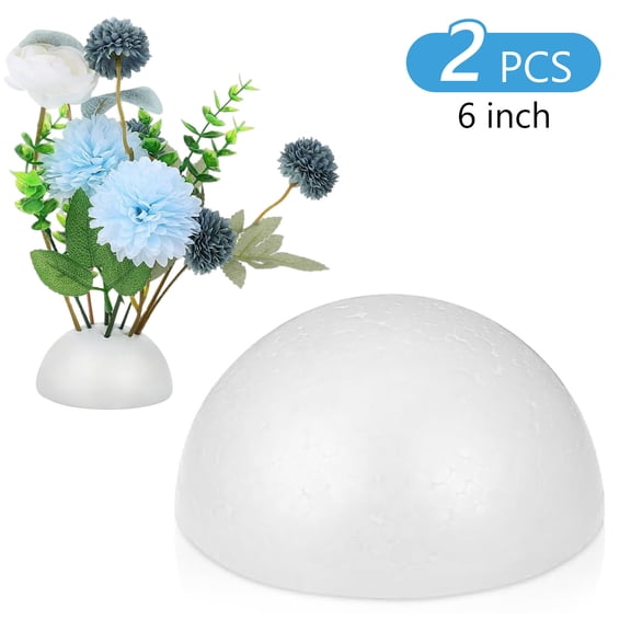 Tripumer 2 Pcs Half Foam Balls 6 inch Craft Half Foam Polystyrene Balls for Craft Ballfor DIY Home Craft Project Art Decoration