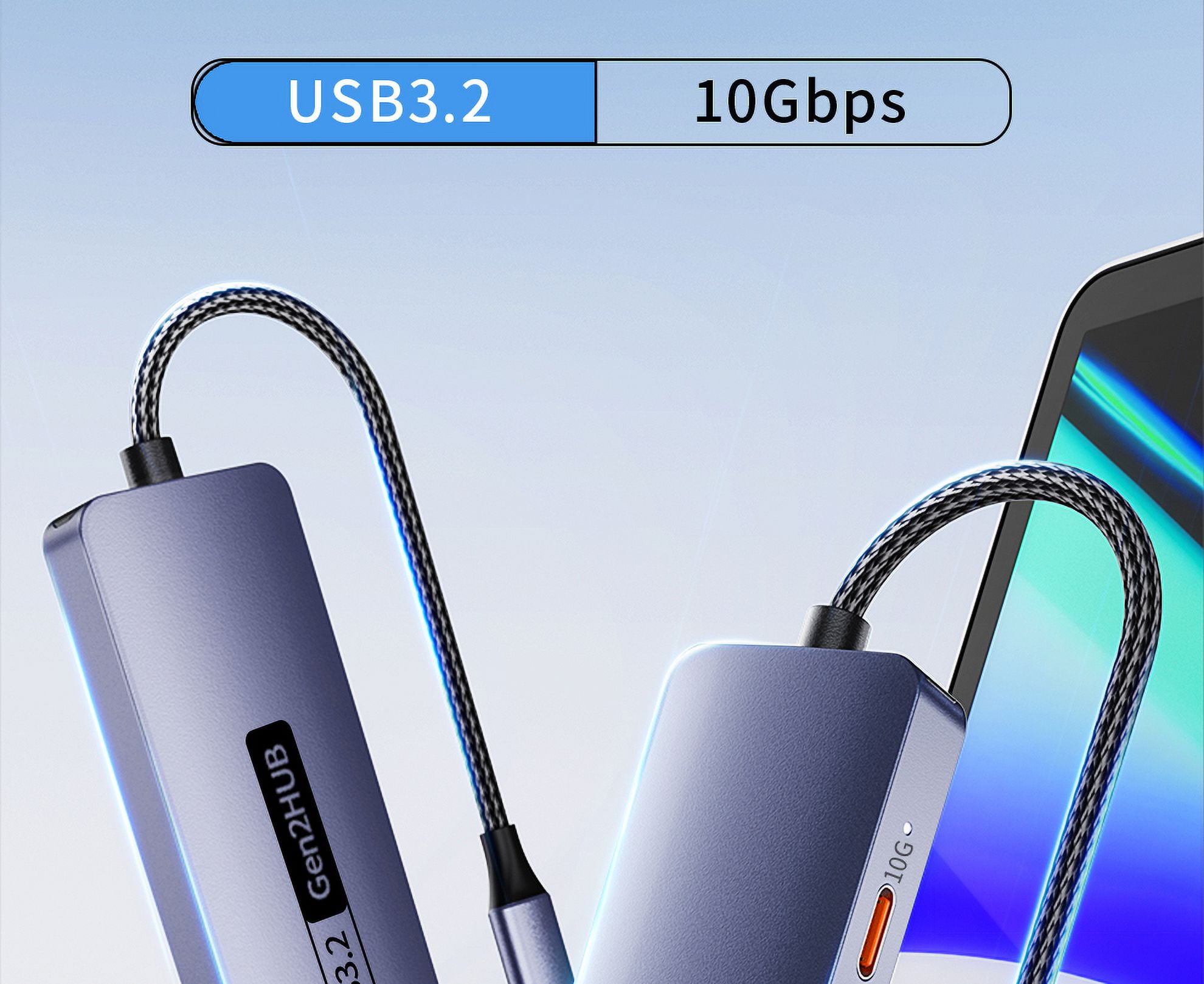 DOONJIEY USB C 3.2 Hub 10Gbps 4 Port Type C 3.2 Gen 2 Data Ports Docking Station Adapter Splitter for MacBook Air/Pro iPhone 15
