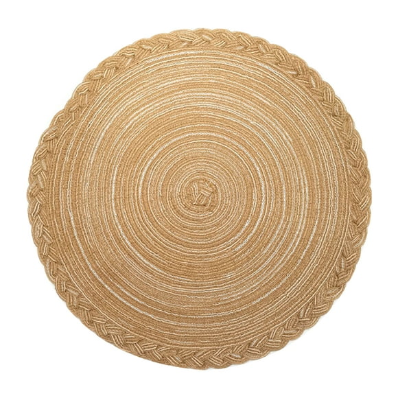 Visland Table Placemat Round Shape Braided Heat-resistant Tableware Pot Holder Mat for Bar