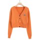 thumbnail image 2 of Minnieouse Mujer Camisa de punto Suelta Retro Manga larga Botón Suéter Otoño Abrigo Prendas para la parte del cuerpo Naranja, 2 of 6