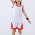 thumbnail image 4 of NAISIBABY Boys Athletic Outfits, Muscle Tank Tops and Shorts Activewear Running Basketball Sports Sets 2-Piece White Size 6, 4 of 6