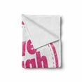 thumbnail image 2 of Live Laugh Love Soft Flannel Fleece Throw Blanket, Lifestyle Stamp Grunge Retro Artwork Illustration, Cozy Plush for Indoor and Outdoor Use, 50" x 70", Hot Pink White, by Ambesonne, 2 of 6