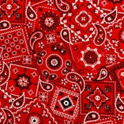 Shason Textile 100% Cotton Print Fabric 45" Wide for Quilting Projects and Sewing, Sold by The Yard (4 Yards, Bandana Poppy)