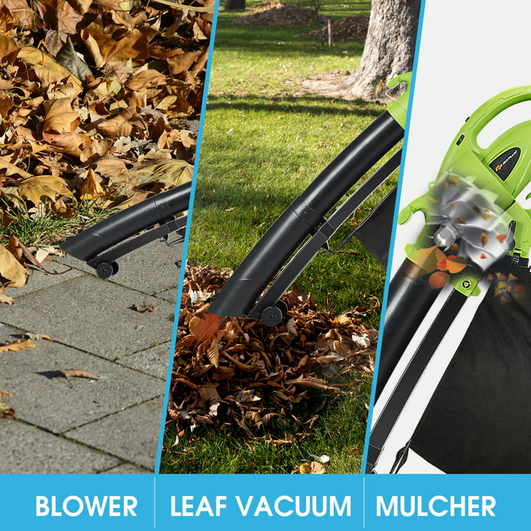 Cordless Leaf Blower&Vacuum SOYUS 3in1 Leaf Vacuum Mulcher 40V 360CFM 5  Speeds Brushless Battery Operated Leaf Blower for Lawn Care with 45L Bag (2  x