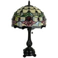thumbnail image 4 of Amora Lighting Tiffany Style Table Lamp 19" Tall Stained Glass White Floral Tulips Nightstand Bedroom Handmade Gift AM1094TL12B, 4 of 5