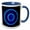 Blue/White, variant on 3drose, Monogram Letter O Abstract Neon Blue Lit Shining Illuminated, 11oz Magic Transforming Mug