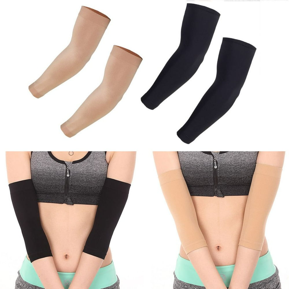 Sixtyshades 2 Pairs Tattoo Cover Up Compression Sleeves Bands Forearm Concealer Support Elbow