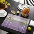 thumbnail image 3 of Purple Grey Wood Grain Placemats Set of 4, Ombre Rustic Retro Wooden Plank Placemats for Dining Table, Place Mats for Kitchen Tabletop, Waterproof Wipeable Dining Table Mats Set, 3 of 9