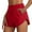 Red-03, variant on REALiKUN Mid Waisted Dolphin Athletic Shorts for Women Lightweight High Split for Gym Workout with Liner Quick Dry