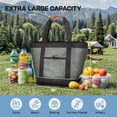 thumbnail image 5 of Large 38L Insulated Cooler Tote Bag with Front Pocket and Top Zipper, Collapsible Soft Cooler for Shopping, Beach, Camping, Work,BB1102 Black, 5 of 6