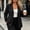 Black, variant on **Womens Casual Lightweight Pinstripe Blazer Single Button Work Jacket White**,Size 2XL