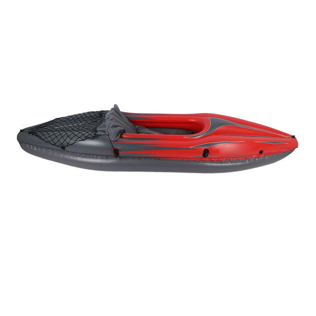 1 Person Inflatable Kayak Set Thickened PVC UV Proof Portable Blow Up Canoe Boat with Hand Pump Paddle Storage Bag Ideal for Fishing