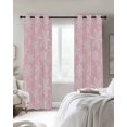 thumbnail image 2 of Pink Christmas Blackout Curtains for Bedroom 45 Inch Length 2 Panels Set, Winter Xmas White Snowflakes Dots Thermal Insulated Energy Saving Window Treatment Curtains Blackout Drapes 52"x45", 2 of 8