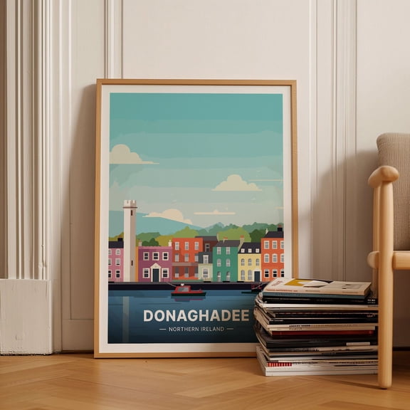 Donaghadee Lighthouse Northern Ireland Coastal Wall Art, Stretched Canvas 12x16in