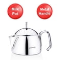 thumbnail image 6 of Korkmaz Pera Modern Stainless Steel Turkish Milk Pot with Metal Handle, Simple and Elegant Designed Milk Pot, Birthday, Wedding, Thanksgiving, Christmas Gift for Milk Lover, 0.42 qt., 6 of 6