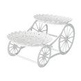 thumbnail image 2 of CUTICATE 2 Tier Serving Tray 2 Layer Fruit Plate Holder Multipurpose Candy Cake Display Stand Wedding Cake Stand for Party Living Room hollow round, 2 of 8