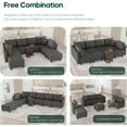 thumbnail image 4 of LLappuil Modular Sectional Sofa, Convertible 112" U Shaped Sectional Couch with Storage, Modular Sectional Sofa Couch for Living Room, Faux Leather Fabric Waterproof 6 Seat Sectional Sofa Gray, 4 of 7