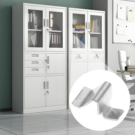 OUNONA 10pcs Iron Shelf Clips 8mm Adjustable Supports Clip Pilaster Shelf Support Clip Heavy Duty Shelving Brackets Clips for Metal Cabinets Office Shelves