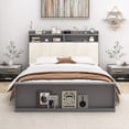 thumbnail image 4 of Gymax Cadre de Lit Pleine Grandeur avec Rangement, Base de Lit Plateforme Moderne pour Matelas, 4 of 10