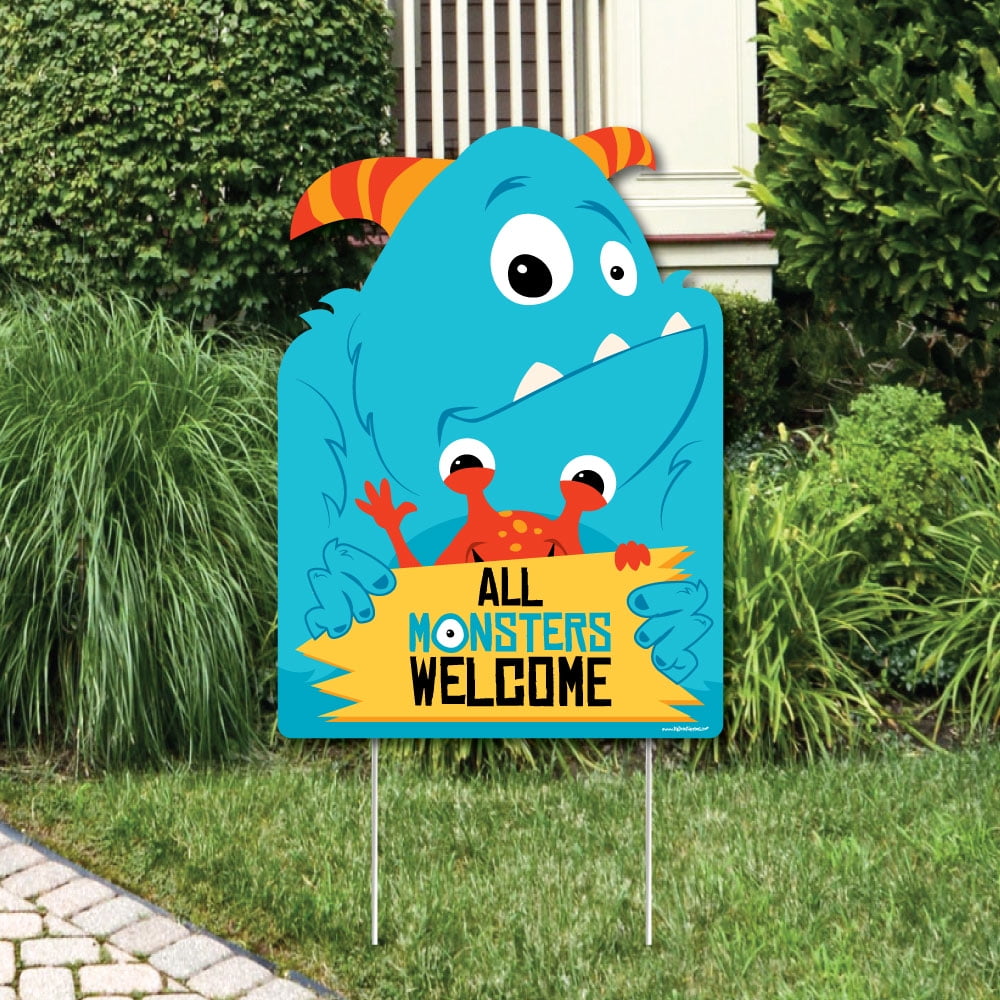 Monster Bash - Party Decorations - Little Monster Birthday Party or Baby  Shower Welcome Yard Sign