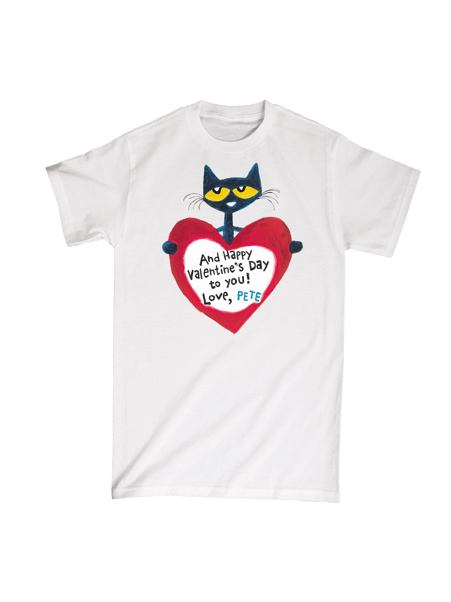Pete The Cat Pete Valentine Heart Men's Short Sleeve Graphic T