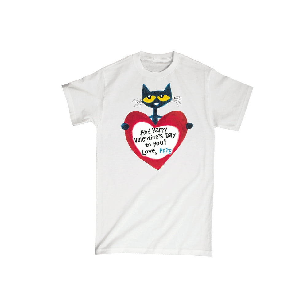 PETE THE CAT Pete the Cat Pete Valentine Heart Men's Short Sleeve