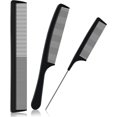 thumbnail image 1 of Hairdressing Set - 3pc Combs & Brushes Including Pin Tail & Anti Static Fine Tooth Comb for Professional Salon Styling, 1 of 5