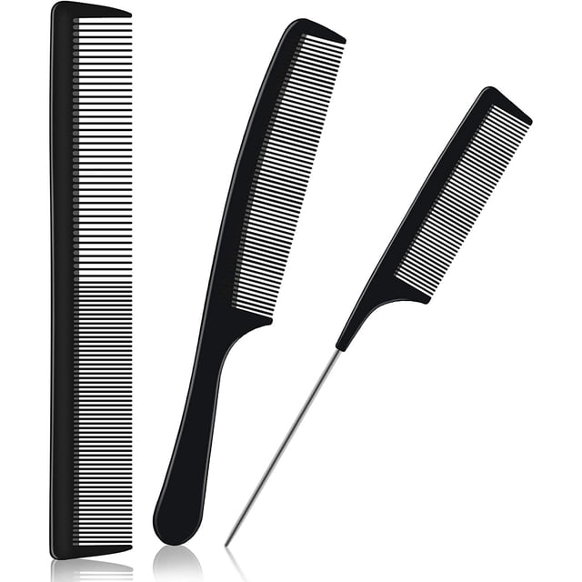 Hairdressing Set - 3pc Combs & Brushes Including Pin Tail & Anti Static Fine Tooth Comb for Professional Salon Styling