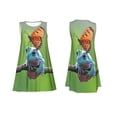 thumbnail image 7 of Yiaed Butterfly Landing On Head Dumpy Frog Print Women's Sleeveless Dress, Loose Fit Summer Dress, Casual Sleeveless Dress for Women, 7 of 7