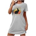 thumbnail image 2 of Mefallenssiah Chemise de Nuit Courte Surdimensionnée pour Femmes Mode Imprimé Poitrine Manches Courtes, 2 of 7
