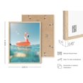 thumbnail image 3 of HAUS AND HUES Flamingo Art and Beach Pictures Wall Art - Flamingo Wall Art and Beach Art Wall Decor Peach Pink Flamingos Poster Hawaii Surfer Room Decor | Flamingo Floater (Beige Framed, 12"x16"), 3 of 6