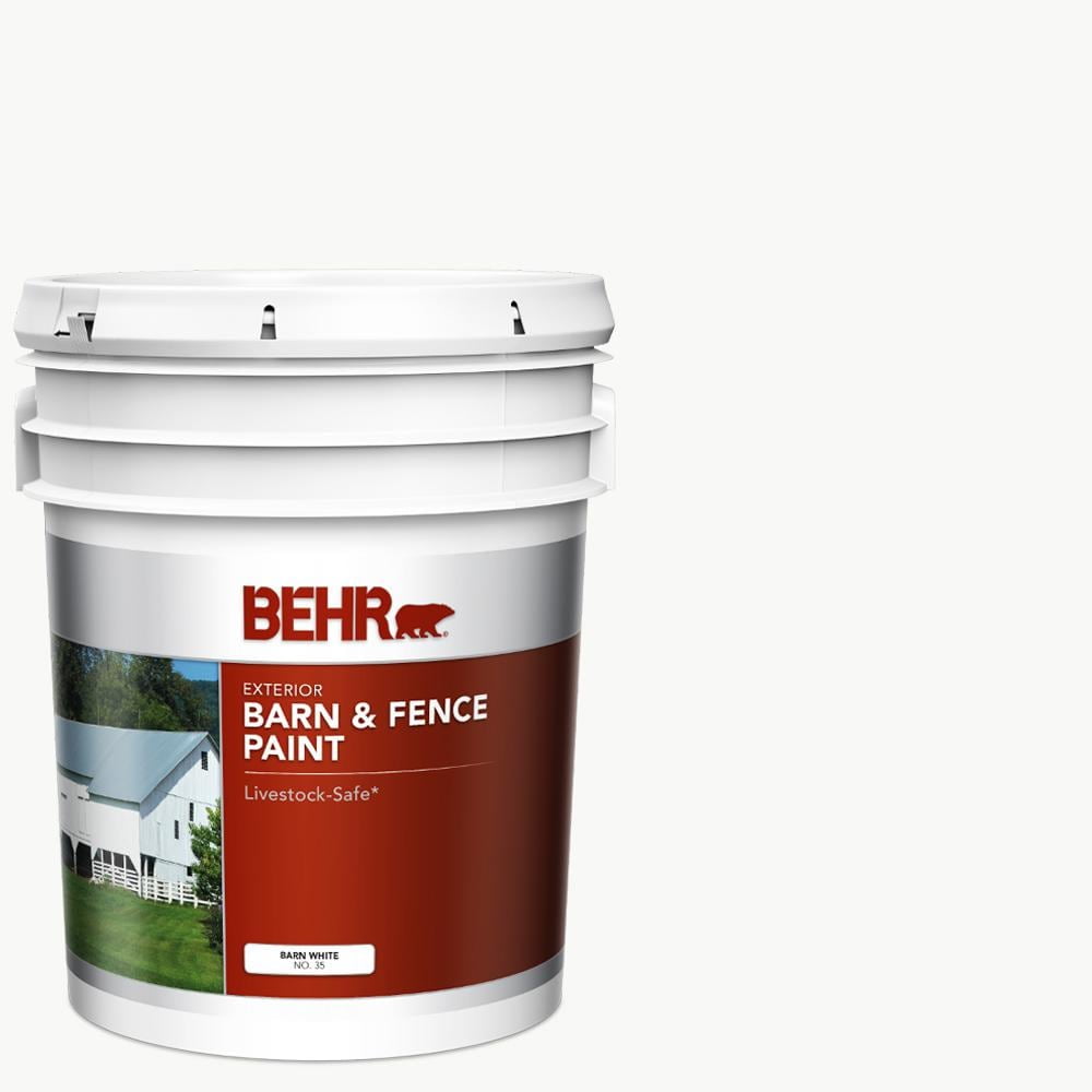 Fence Paint 5 Gallon White Exterior Barn LivestockSafe