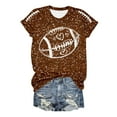 thumbnail image 5 of Game Day T-Shirts Women Sequin Football Love Heart Printed Short Sleeve Crewneck Tops 2025 Trendy Casual Classic Fit Tees Z003-Coffee XL, 5 of 5
