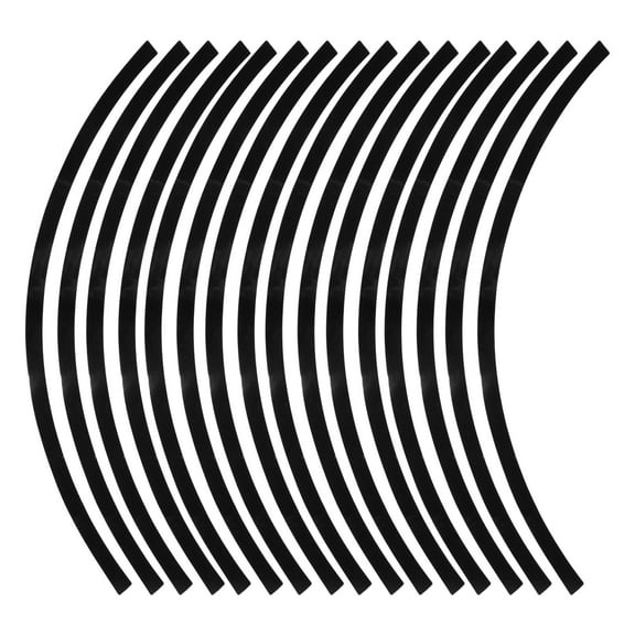 16 Pcs Wheel Rim Stickers Arc-Shape Car Wheel Rim Tapes Decoration Stickers for 17"-19" Rim Black PET