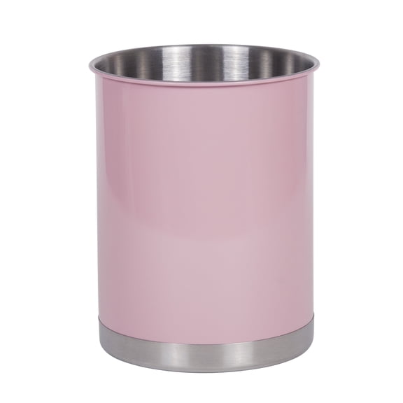 Creative Home Stainless Steel Tool Crock Utensil Holder, 5" x 5 "x 6.25", Pink