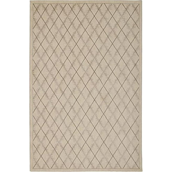 Nourison  Tranquility Area Rug Ivory 5'3" x 7'5" 6' x 9' Indoor Beige Rectangle