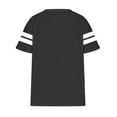 thumbnail image 4 of Oversize T-Shirt for Women Summer V-Neck Pullover Loose Tee Fashion Color Block Short Sleeve Tops ,Black,3XL, 4 of 6