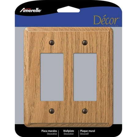 2Pc Amerelle Contemporary Aged Bronze Brown 2 gang Wood Rocker Wall Plate 1 pk
