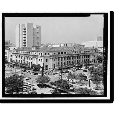Historic Print, U.S. Post Office & Courthouse, 300 Northeast First Avenue, Miami, Dade County, FL - 3, 18" x 24"