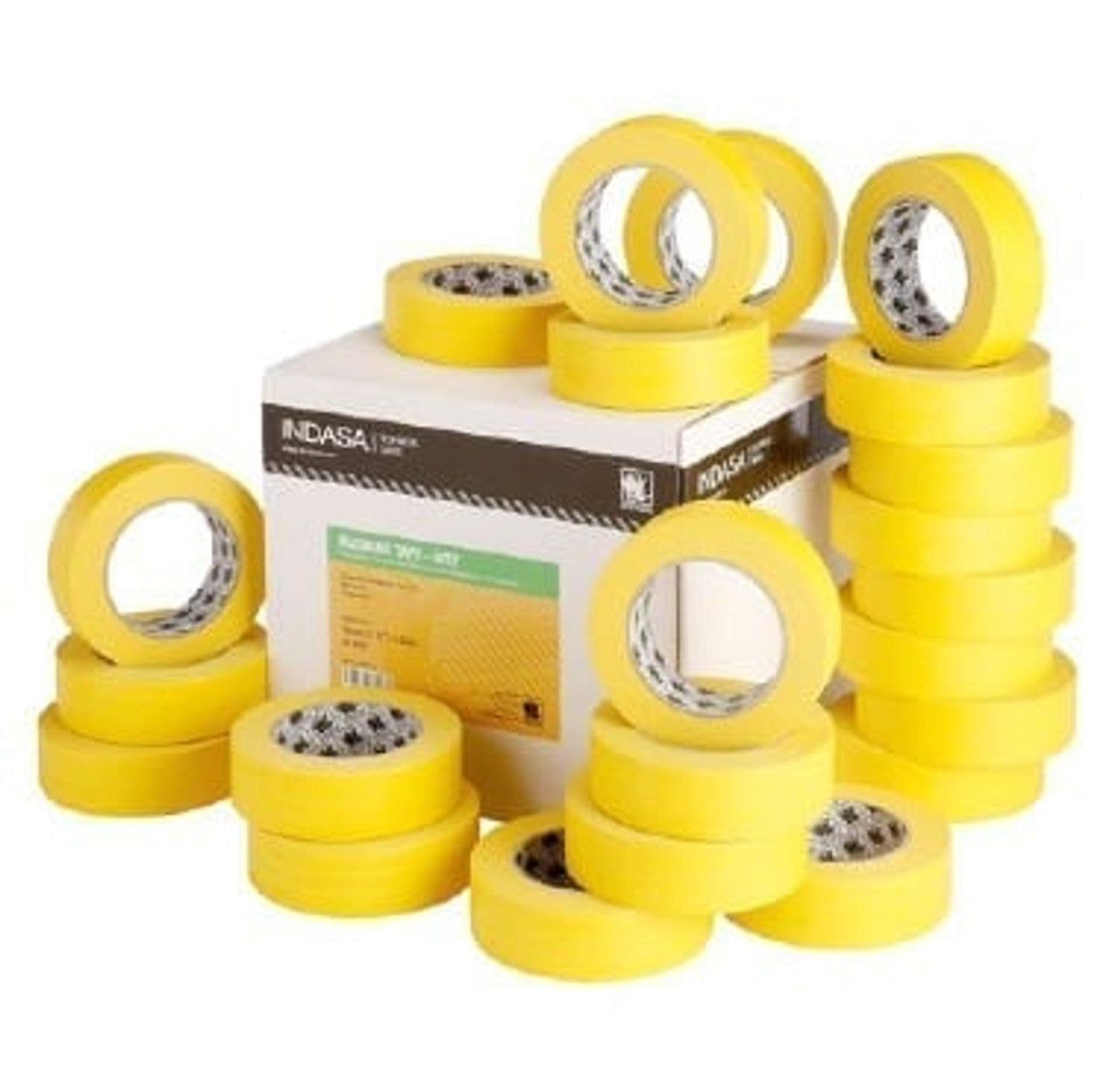 Indasa 556771 Premium Yellow Masking Tape 1.5 Inch x 55 Yard High Temp Auto