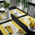 thumbnail image 5 of XKHZJL Sunflowers Truck Summer Vinyl Placemats, Wipeable Woven Spring Place Mats for Farmhouse Holiday Party Kitchen Dining Decor, 5 of 9