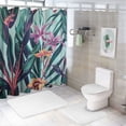 thumbnail image 7 of Orinice Shower Curtain for Bathroom Waterproof Upholstery Tropical Flowers Abstract Jungle Leaves Bird Paradise Nature Blue Beauty Tonal Fashion Bath Curtain Polyester Fabric with Hooks  36x72, 7 of 7