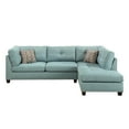 thumbnail image 3 of ACME Laurissa Sectional Sofa & Ottoman in Light Teal Linen Green Finish, 3 of 7