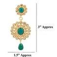 thumbnail image 5 of Sunsoul by Touchstone gold tone Indian bollywood faux Emerald dazzling bridal jewelry chandelier earrings for women, 5 of 5