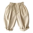 thumbnail image 2 of Huanglei Boys And Girls Solid Color Casual Pants With Slant Pockets Comfortable Kids Cropped Trousers For Play And Everyday Wear Toddler Boy Pants ,12-18 Months ,Yellow, 2 of 5