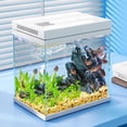 thumbnail image 2 of Fish Tank, 4 Gallon Nano-Aquarium, Upgrade Filter System and LED Light, for Freshwater & Marine, Filter Balls Included (4 Gal), 2 of 9